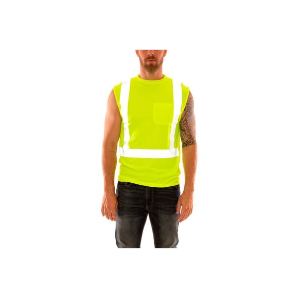 Tingley Long Sleeve Hi-Vis T-Shirt, Class 3, Type R, Birds Eye Polyester, Lime, SM S75222.SM - main